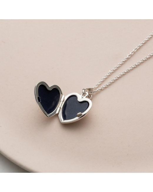 Posh Totty Designs Metallic Sterling Loved Small Heart Locket Necklace