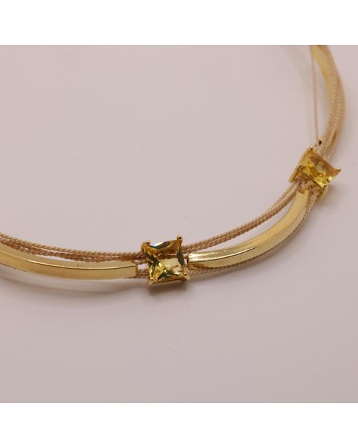 Nart Nature Making Art Metallic The Square Buriti Natural Fiber Necklace