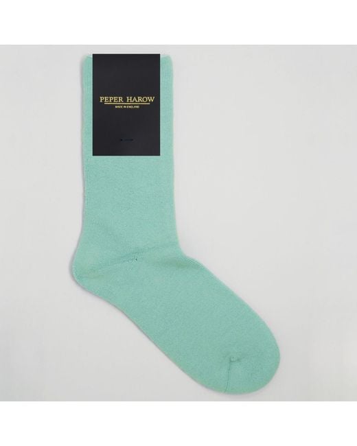 Peper Harow - Made in England Green Plain Bed Socks – for men