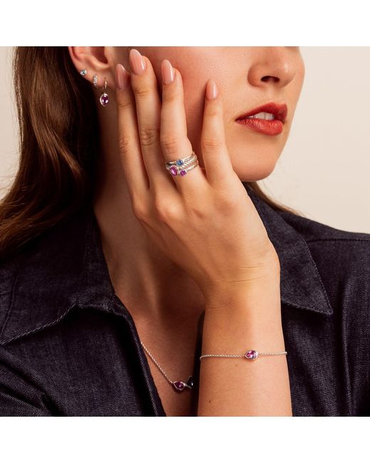 Dower & Hall Metallic Quartz Pear Chain Bracelet