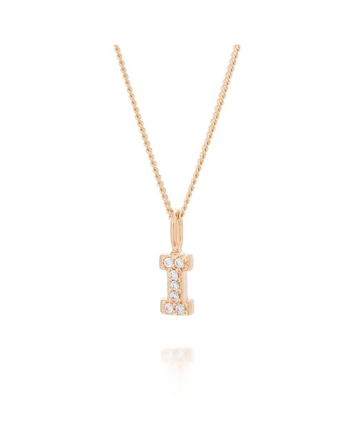 Nellou Jewellery Metallic Initial Sparkle Necklace Plated Sterling