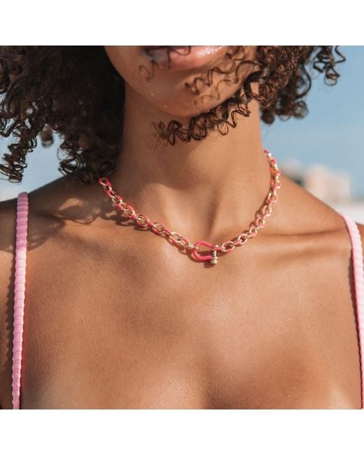 Adriana Pappas Designs Metallic Carabiner Chain Necklace