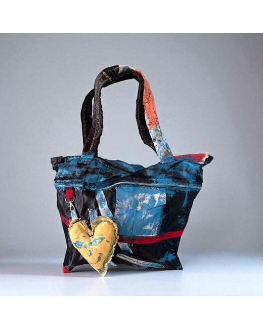 Miro Misljen Blue Boho Heart Tote Bag