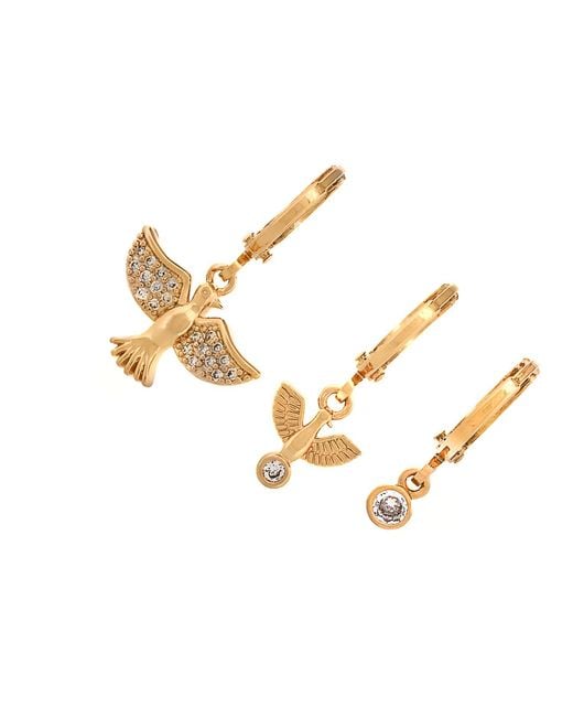 Ebru Jewelry Metallic Trio Spiritual Bird Earring Set