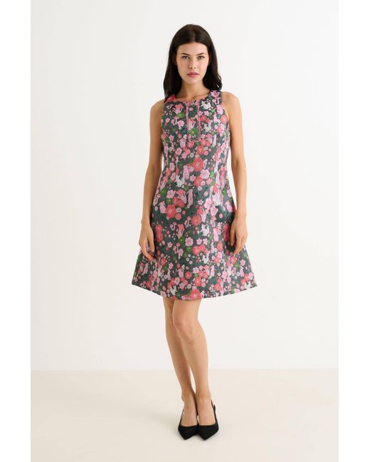 Louche Pink Marcia Fairytale Jacquard A-Line Mini Dress
