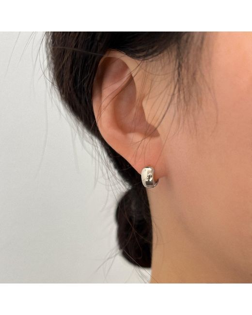 Cote Cache White Mini Bold Huggie Hoop Earrings
