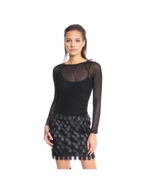 Silvia Serban Black 3D Application Organza Mini Skirt