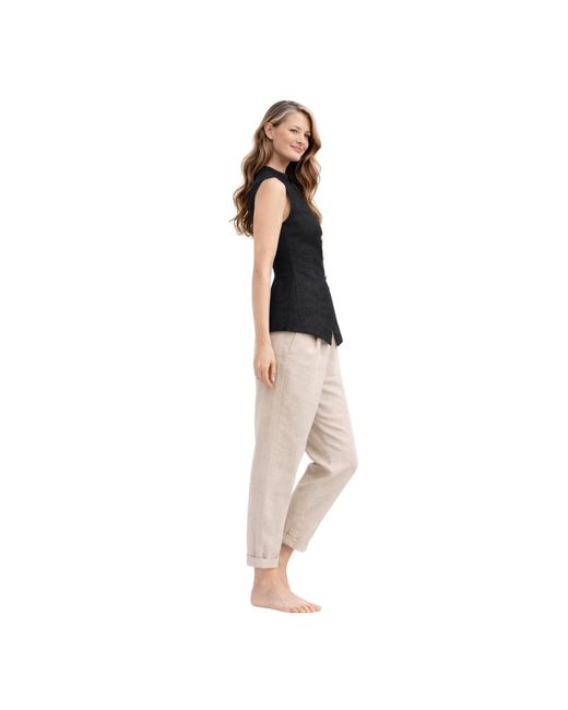 Lumina Eligma Black The Isla Linen Vest Ensemble