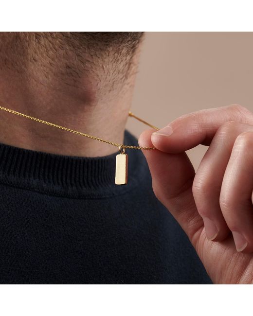 Posh Totty Designs Metallic 9Ct Solid Tag Necklace for men