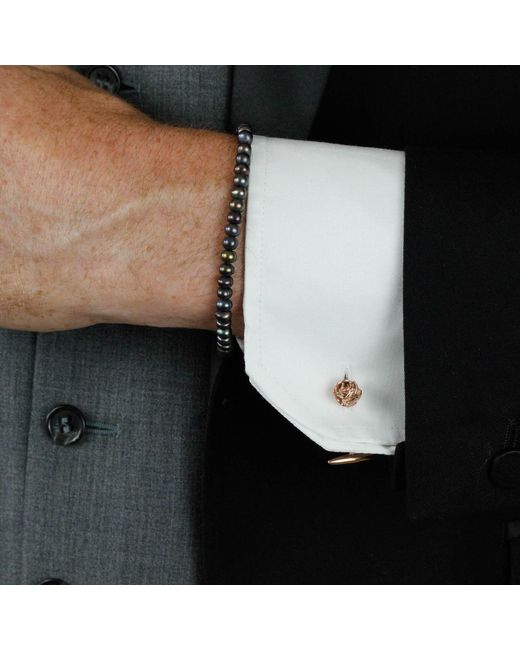 Lee Renee Metallic Rose Cufflinks Gold for men
