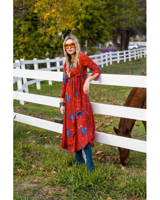 Jennafer Grace Red Coppertop Minaret Dress
