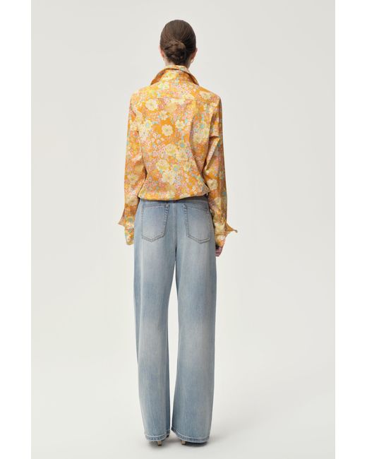 FRONT ROW SHOP Brown Daisy Shapeable Shirt