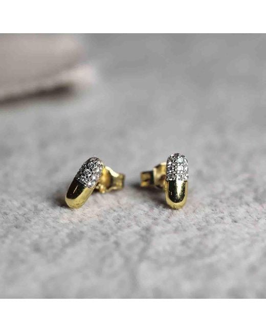 VicStoneNYC Fine Jewelry Metallic Natural Diamond Pill Earrings