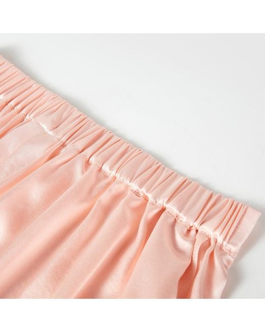 Soft Strokes Silk Pink Pure Mulberry Silk Petal Shorts, Mid-Waist, Silk Charmeuse