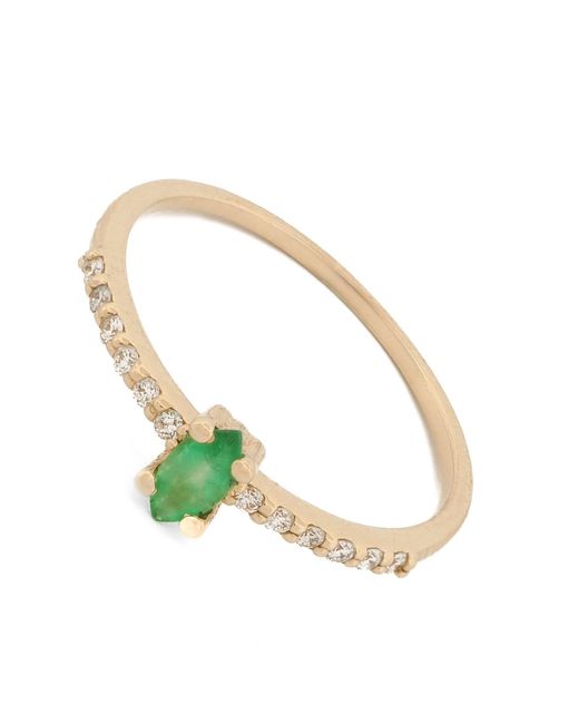 Ebru Jewelry Metallic Balance Emerald Diamond Band Ring