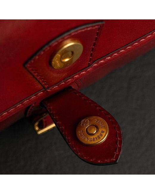 Time Resistance Red Leather Saddle Bag