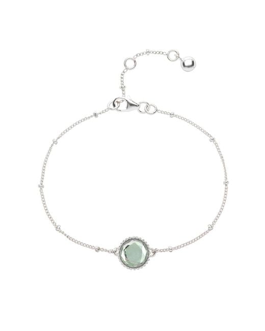 Auree Jewellery Metallic Barcelona Silver August Birthstone Bracelet Green Amethyst