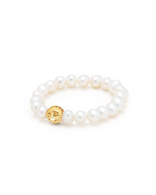 Nialaya White Beaded Pearl Ring