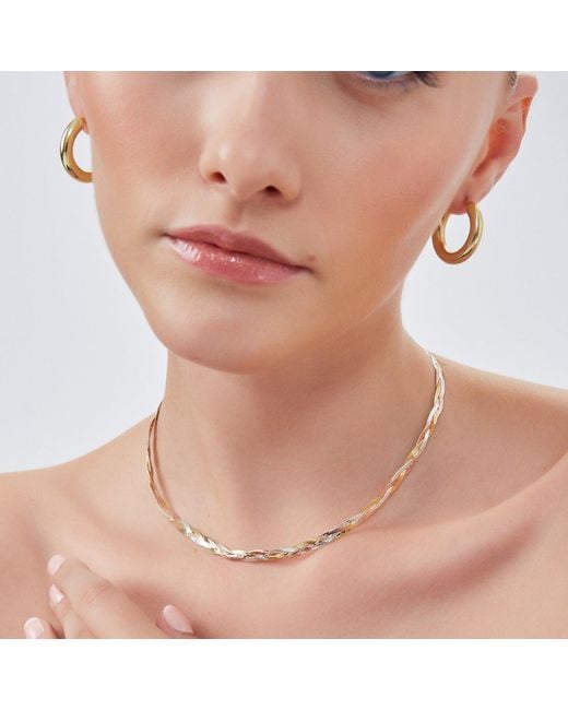 Spero London Metallic Chunky Hoop Earrings