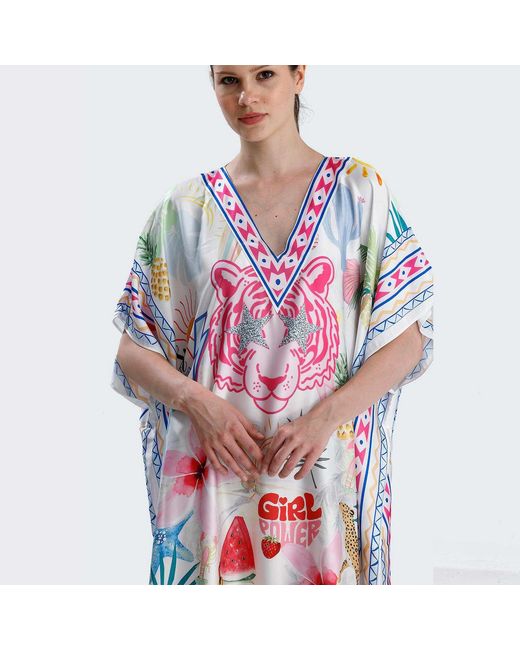 LOVEIST STORE White Nancy Satin Kaftan