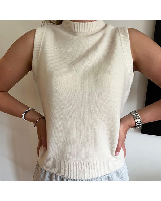 tirillm White Agnes Cashmere Vest, Off