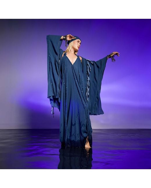 Zhenabia Blue Sidra Poncho
