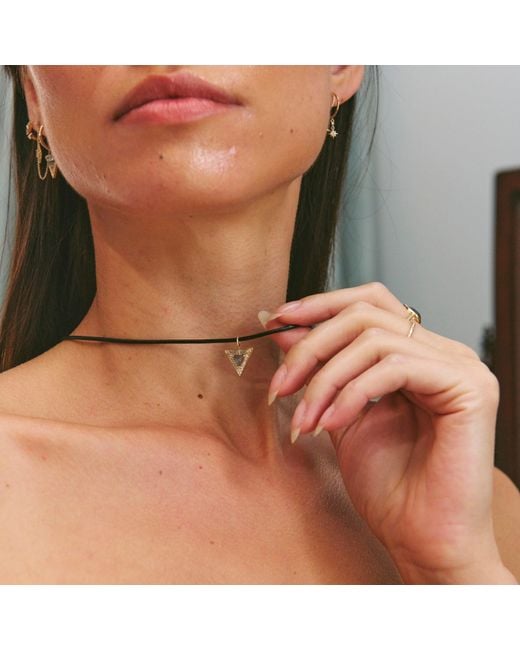 Zohreh Metallic 16" Leather Necklace Sterling