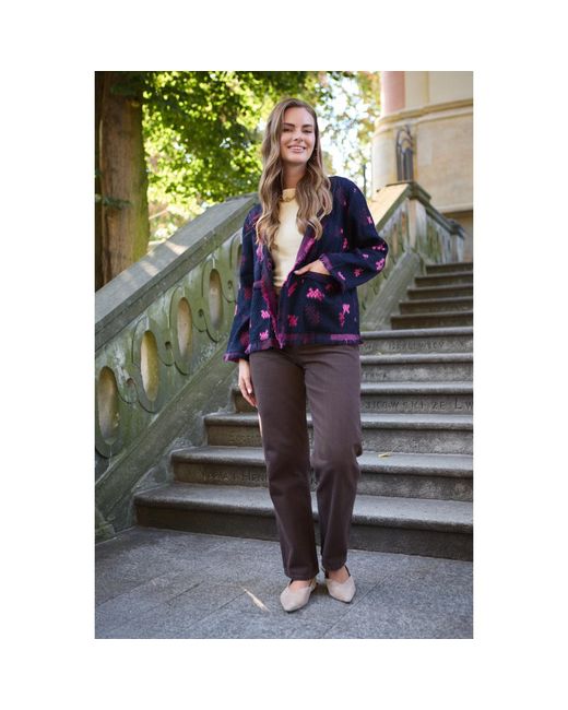 Saachi Blue Abstract Bloom Short Jacket