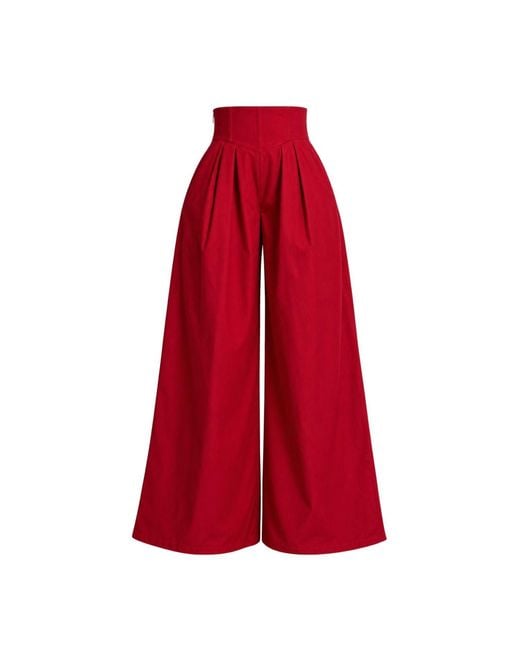 Ofuure Red Kiara Wide Leg Pants