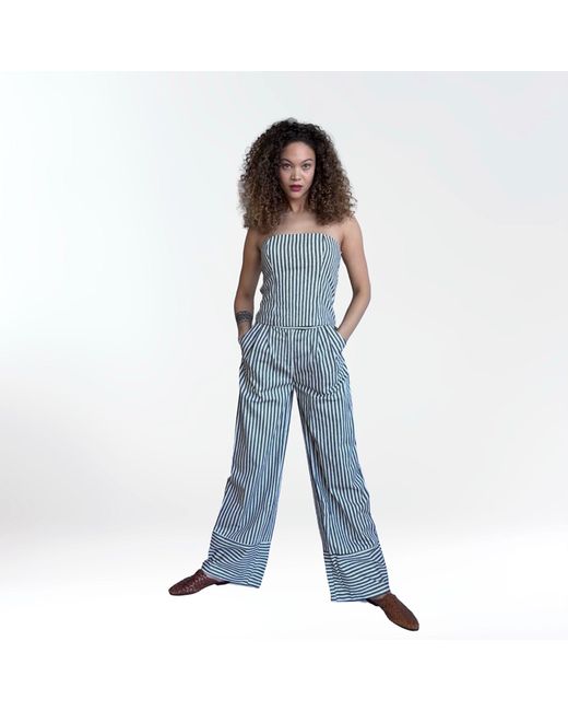 London Atelier Byproduct Black Striped Strapless Corset