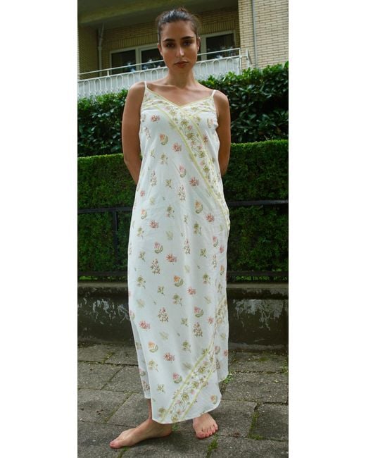 Em & Shi White Chamomile Slip Dress
