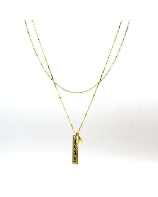 VicStoneNYC Fine Jewelry Metallic Love You Mommy Pearl Necklace