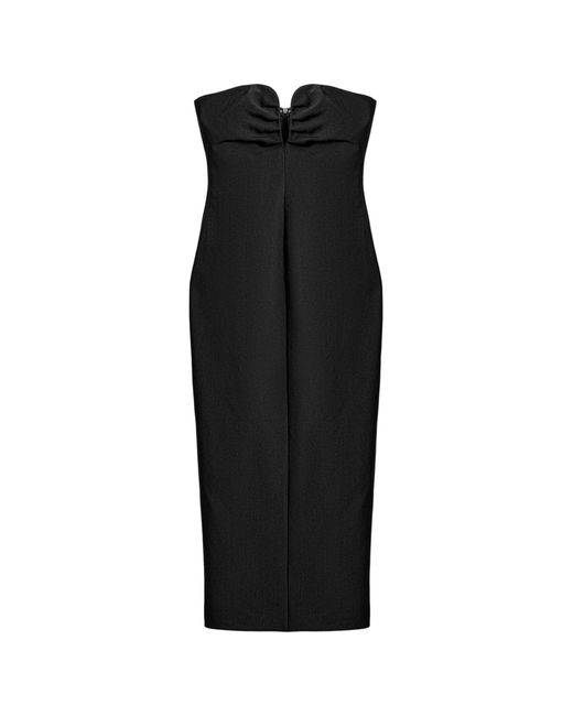 Nocturne Women's Black Strapless Sweetheart Midi Pencil Dress Nocturne Women's Black Strapless Sweetheart Midi Pencil Dress