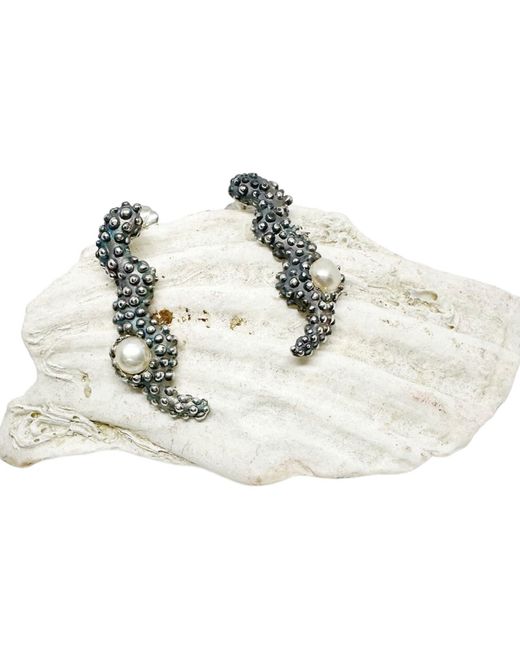 Tg-Jewellery by Tamara Gervasio Green Sea Slug Pearl Stud Earrings – Sterling With Pearl Accent