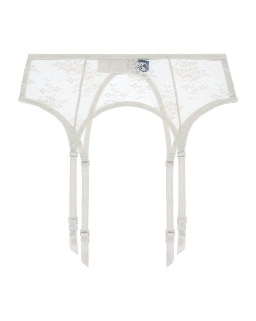Journelle White Romy Suspender Belt Alabaster