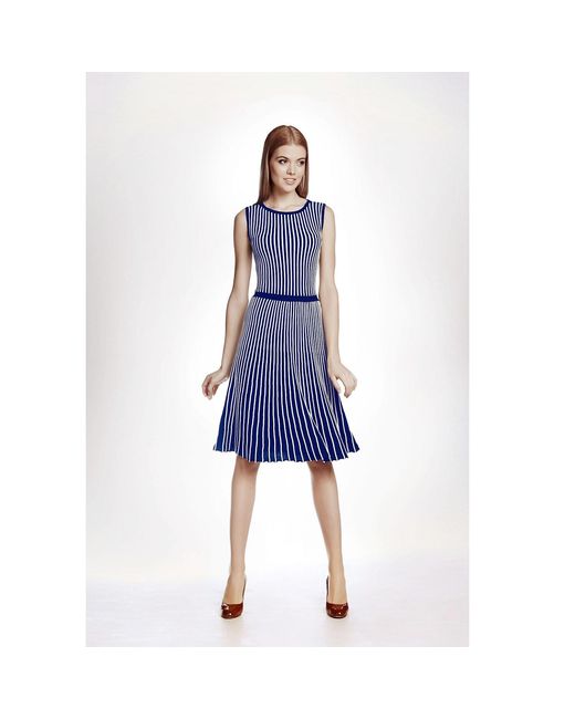 Rumour London Sienna Blue Striped Fit-and-flare Dress