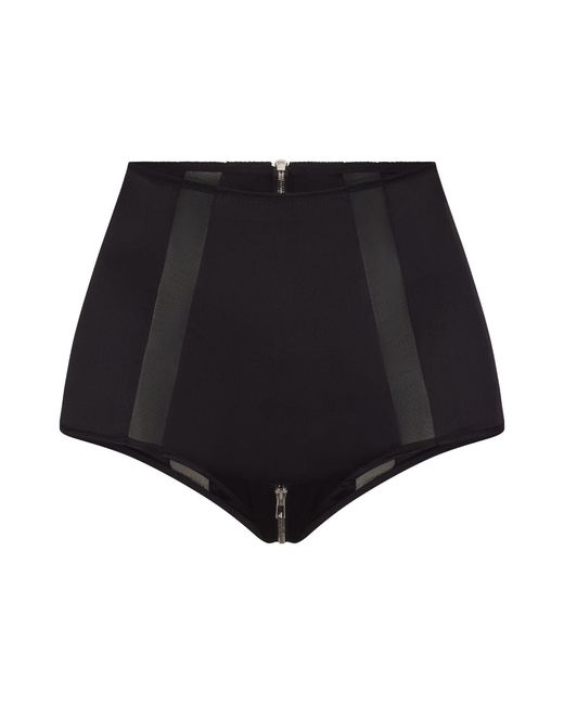 Lunatic Femme Black Sweet Tooth Silk Panty With Two-Way Zipper