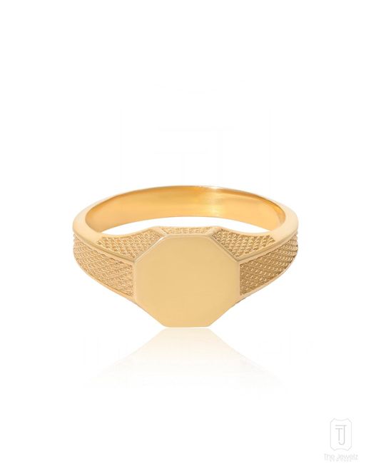 The Jewelz Metallic Textured Signet Ring For for men