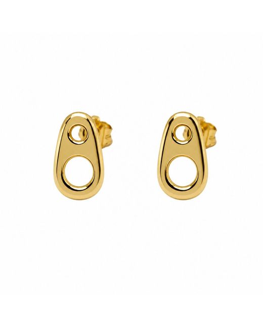 Cier Metallic Soda Tab Stud Earrings