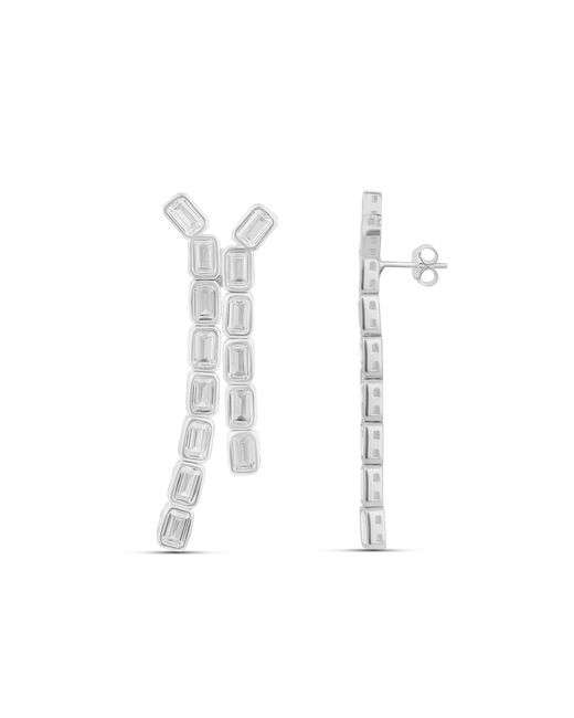 SHYMI White Bezel Set Emerald Statement Earrings