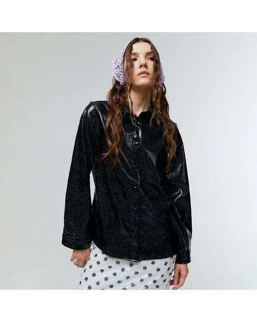 Ats the Label Black Noir Croc Statement Shirt
