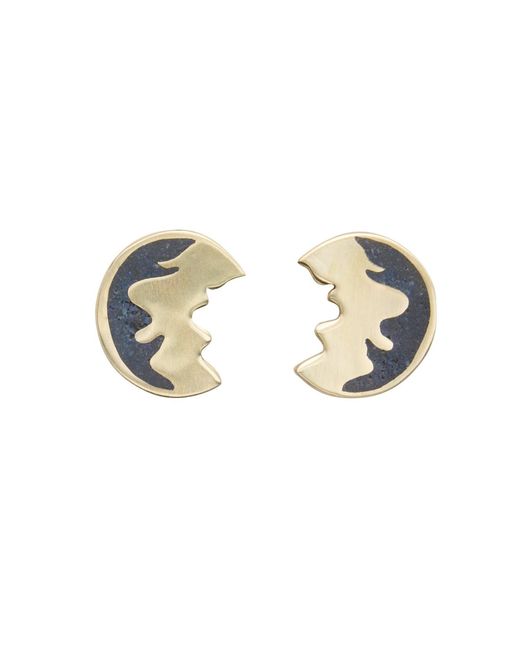 Zeworks Metallic Aria Lapis Lazuli Earrings