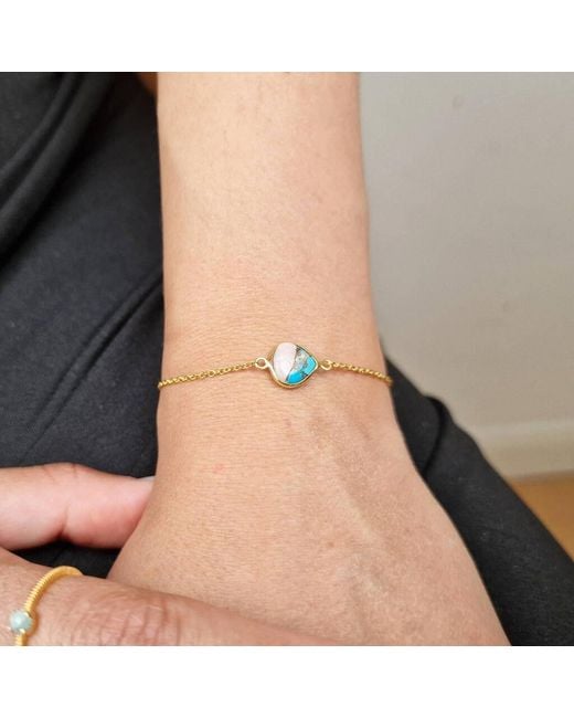 Harfi Metallic Vermeil Opal And Adjustable Gemstone Crystal Bracelet