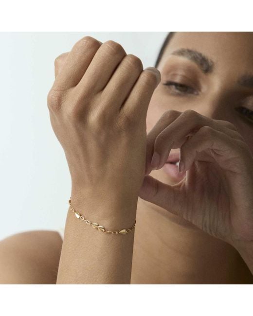 Dinny Hall Metallic Folded Heart Dainty Chain Bracelet
