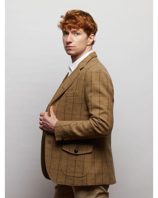 Guards London Green Allenby Wool Tweed Blazer for men
