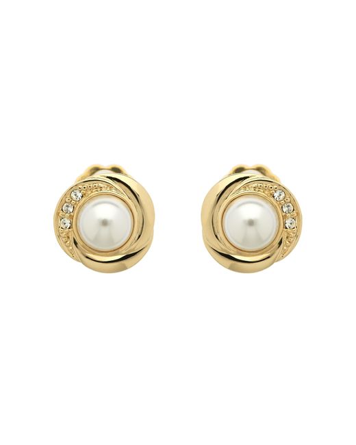 Emma Holland Jewellery Metallic Pearl & Crystal Stud Clip Earrings