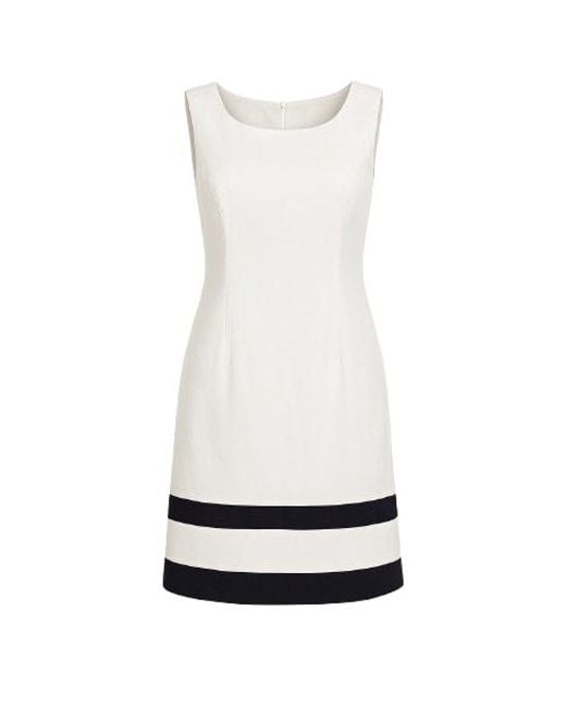 Conquista White Neutrals Stripe Detail Sleeveless Dress