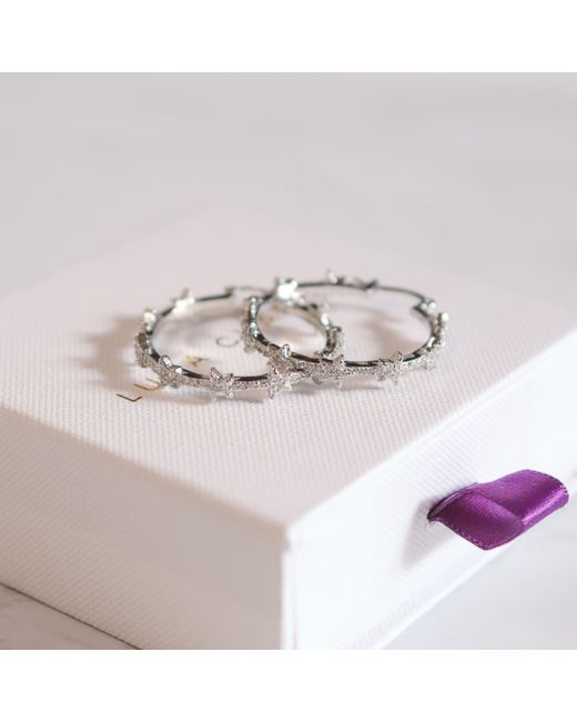 Luna Charles Metallic Aneira Star Hoop Earrings