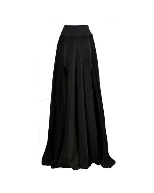 Zhenabia Black Zhe Skirt Boho High Slit Maxi Skirt