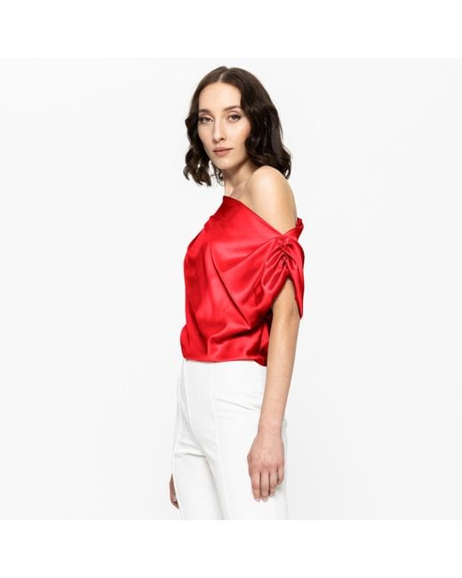 Angelika Jozefczyk Red Satin Blouse Livia